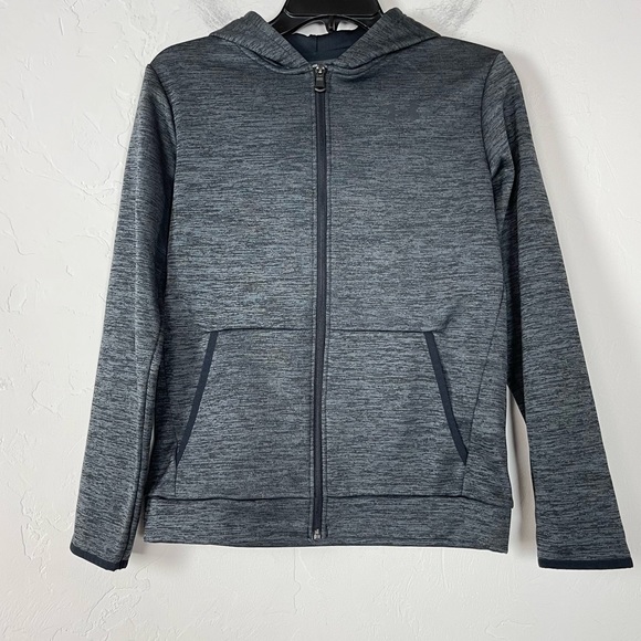UA Under Armour Hoodie Jacket Coat Full Zip Fleece Marled Heather Gray  Black www.imisca.jp